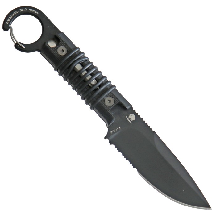 Fox Knives, outdoor knife, partial serration, Kydex sheath, belt adapter